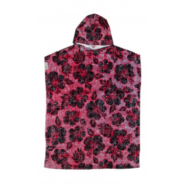 Leus - Heavy Petal Red Poncho Lrg