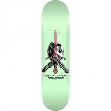 Powell Peralta - Rodriguez Skull and Sword Skateboard Deck Pastel Green 246 K21 - 9.05 x 32.95