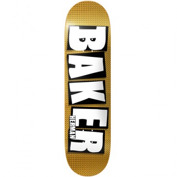 Baker Skateboards - Herman Brand Name Gold Holographic 8.475