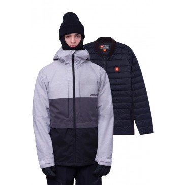 686 - Smarty 3-In-1 Form Jacket White Heather Colorblock - Men's