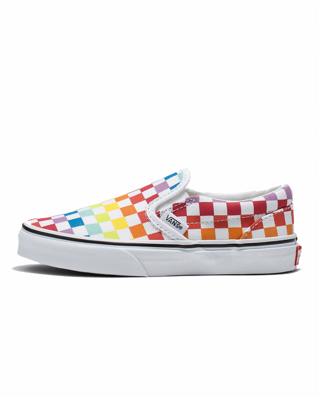 Vans Classic Slip on Rainbow Checker Kids