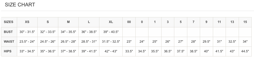 Size Chart