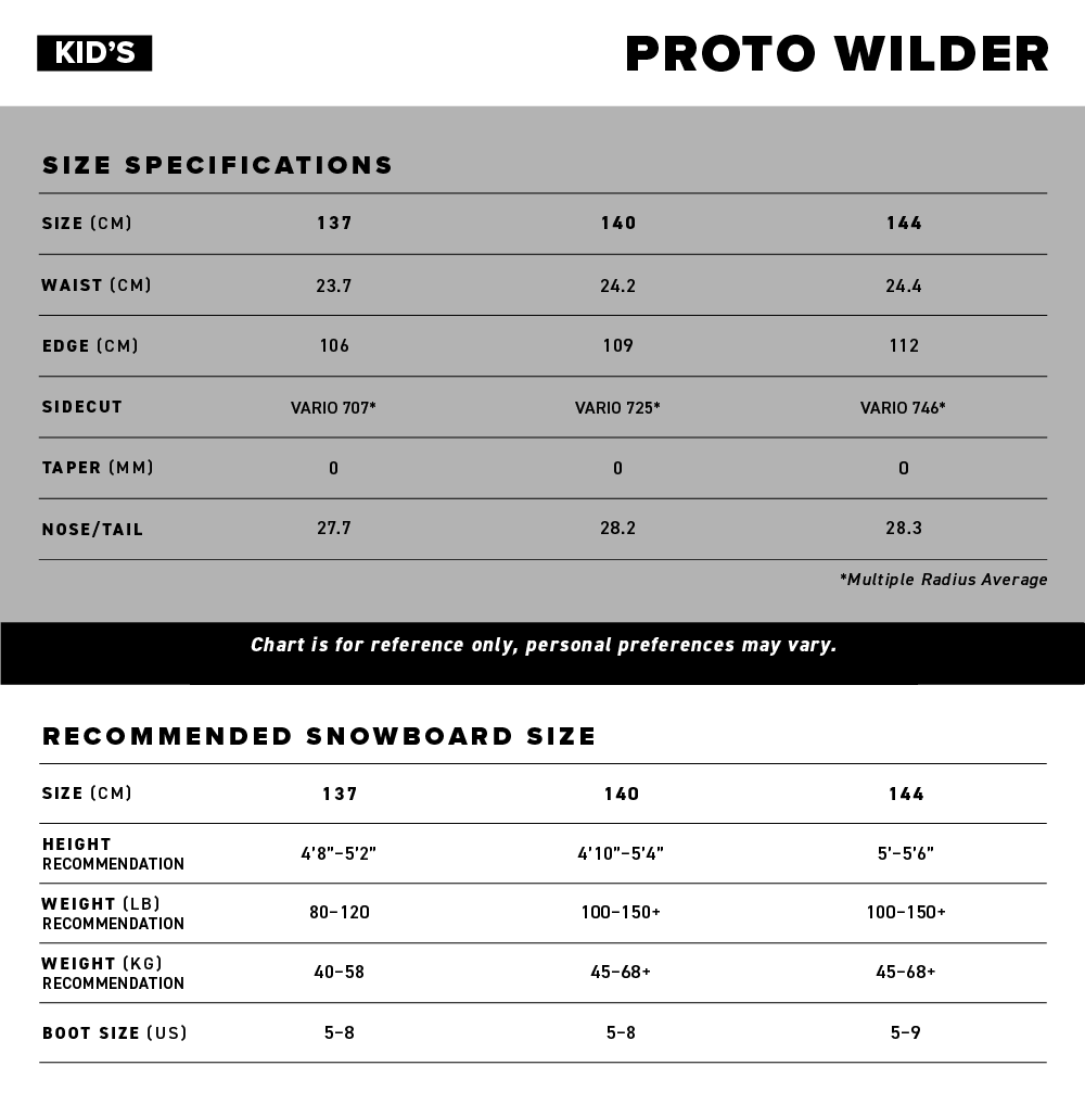 Never Summer - Kid’s 2027 Proto Wilder Snowboard